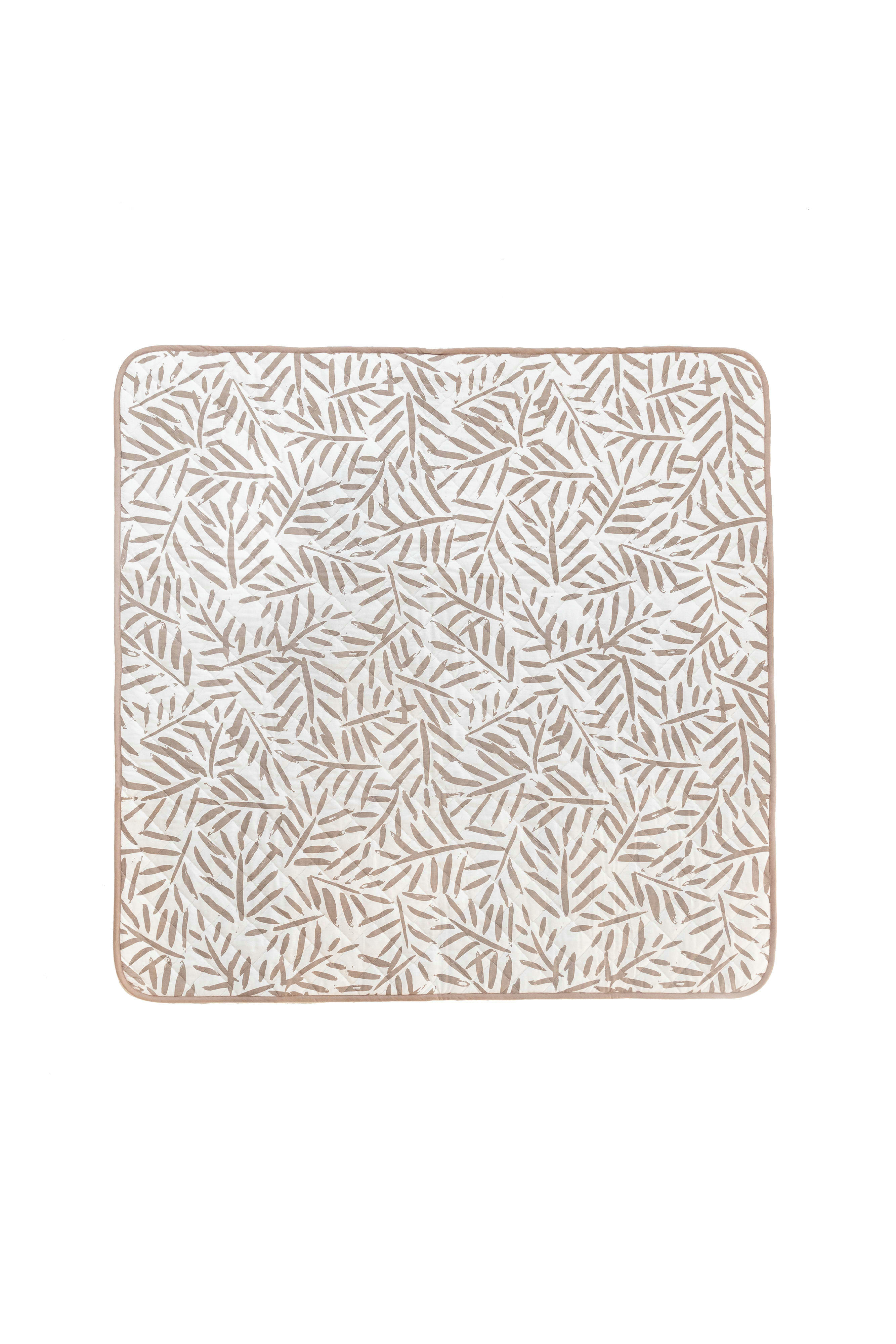 - Tapis en 100% coton  taupe 120x120cm