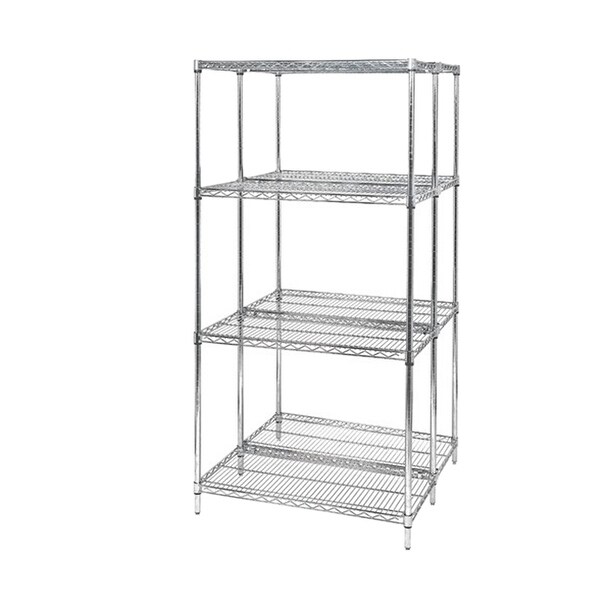 Quantum Storage Systems Wire 4-shelf Starter Unit - 18" x 30" x 63" - Chrome - 18" x 30" x 63"