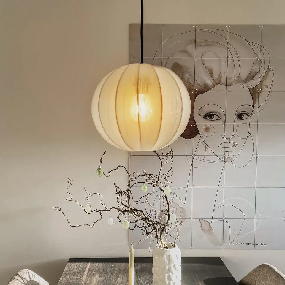 Qazqa hanglamp plu wit e27