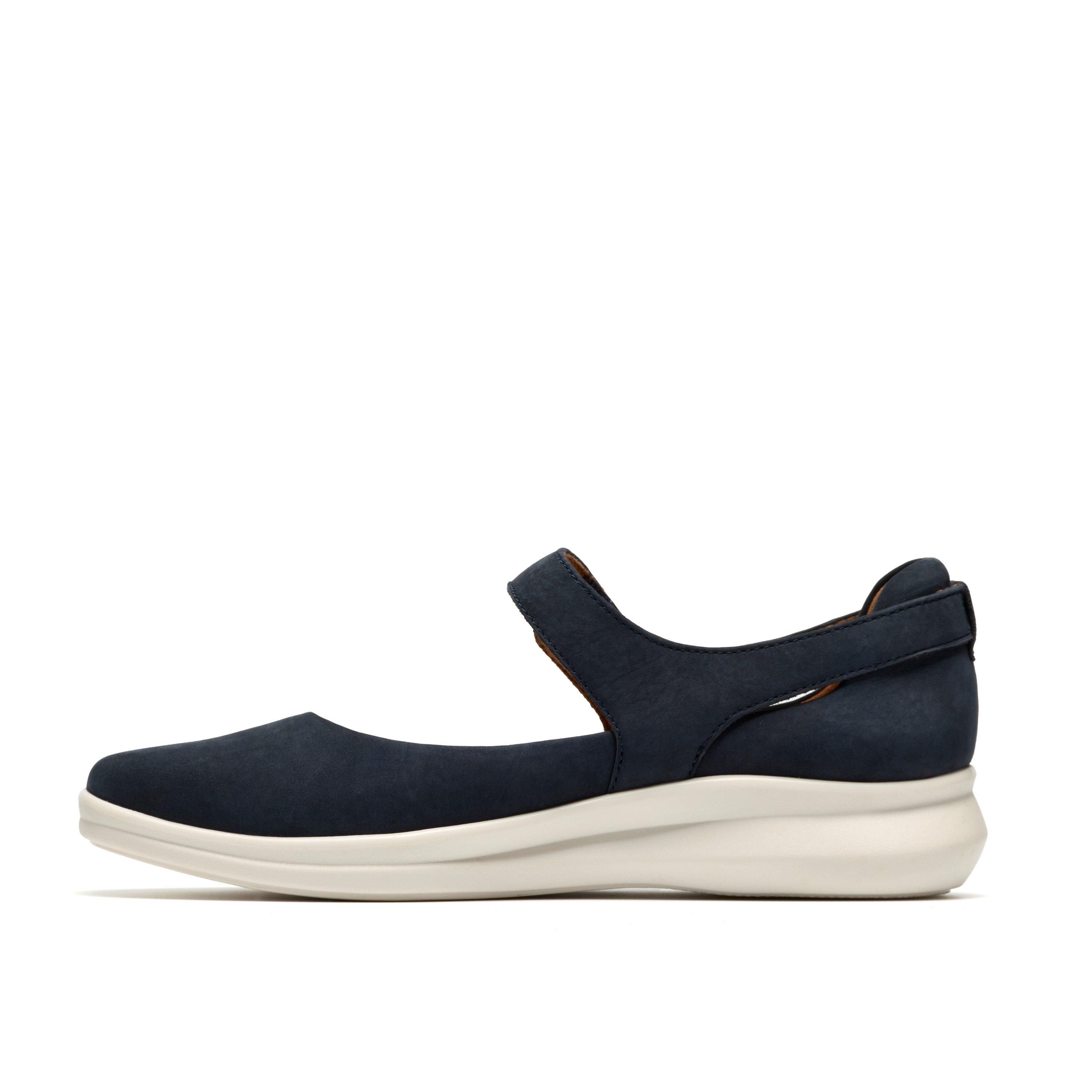 Clarks Lynell Strap Navy Nubuck Mary Jane