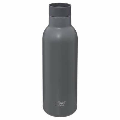 BUTELKA TERMICZNA Iso szara 0,45L zakrętka 360° stal