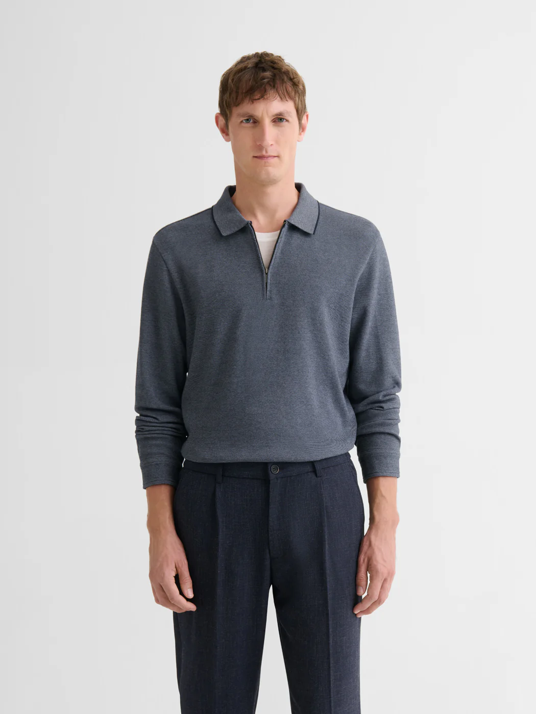 Polo zippé  en coton