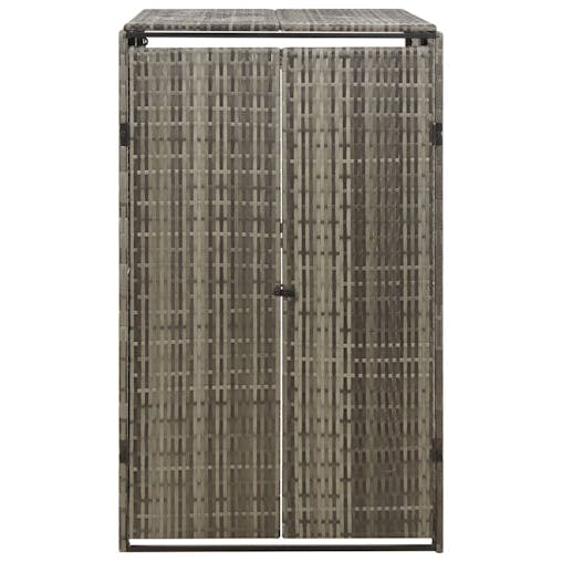 NNEVL Single Wheelie Bin Shed Grey 70x80x117 cm Poly Rattan