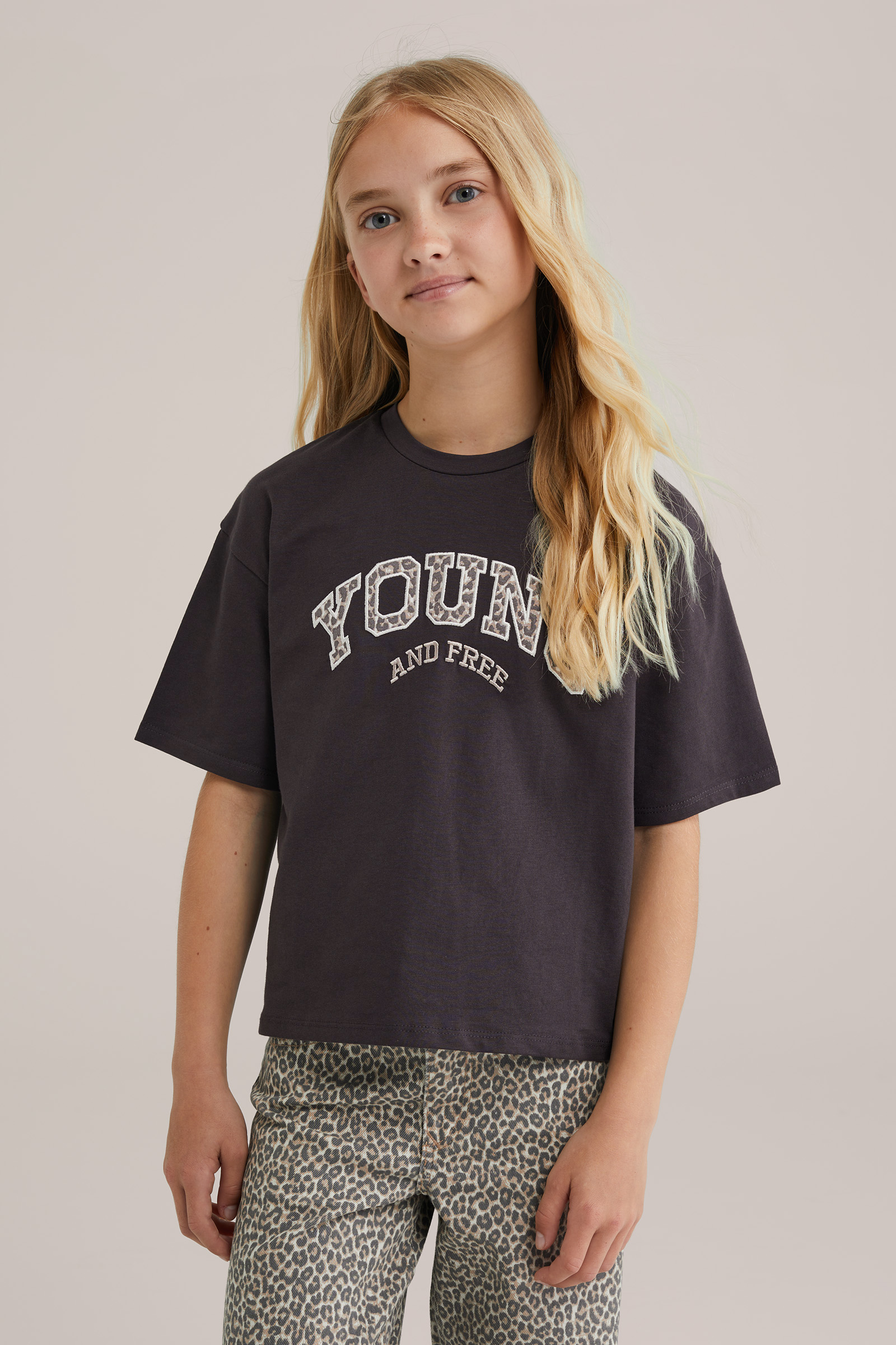 Meisjes T-shirt en jeans met print