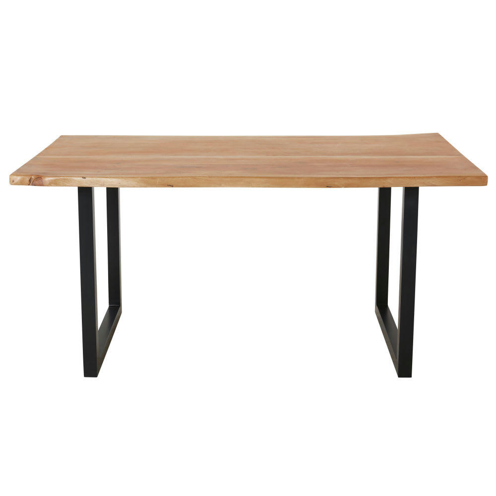 Palissandre - Table à manger 8 personnes en acacia et métal noir L160