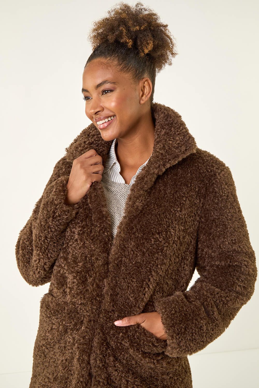 Roman Curly Soft Borg Coat