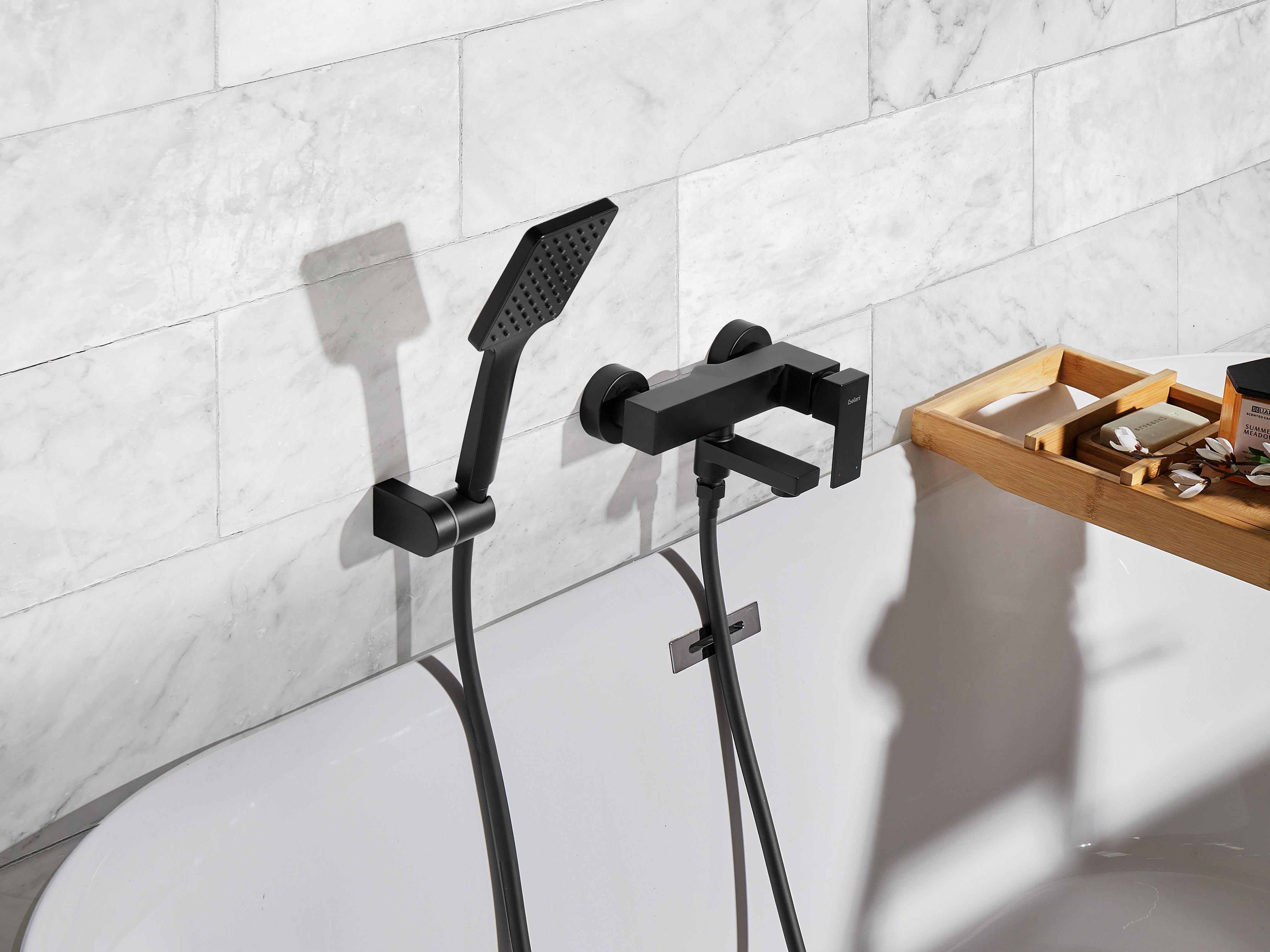 Wall Mounted Bath Shower Mixer Tap BALNEARIO Black