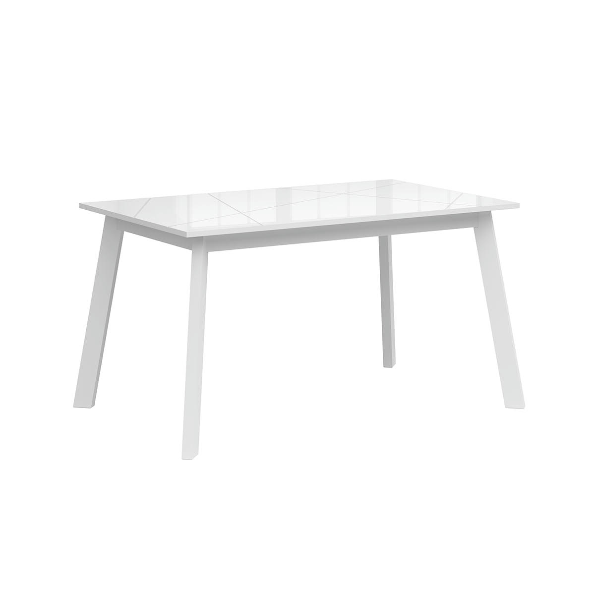 - Table à manger extensible 4 à 6 places stratifiés blanc