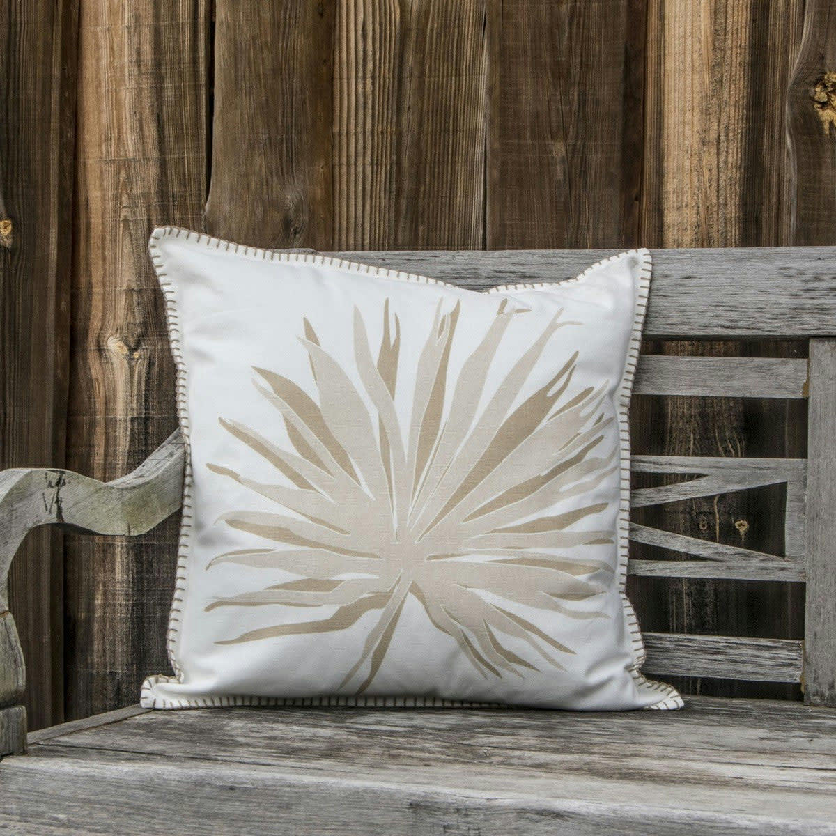 FLOWER POWER - Housse de coussin coton  50x50 sable