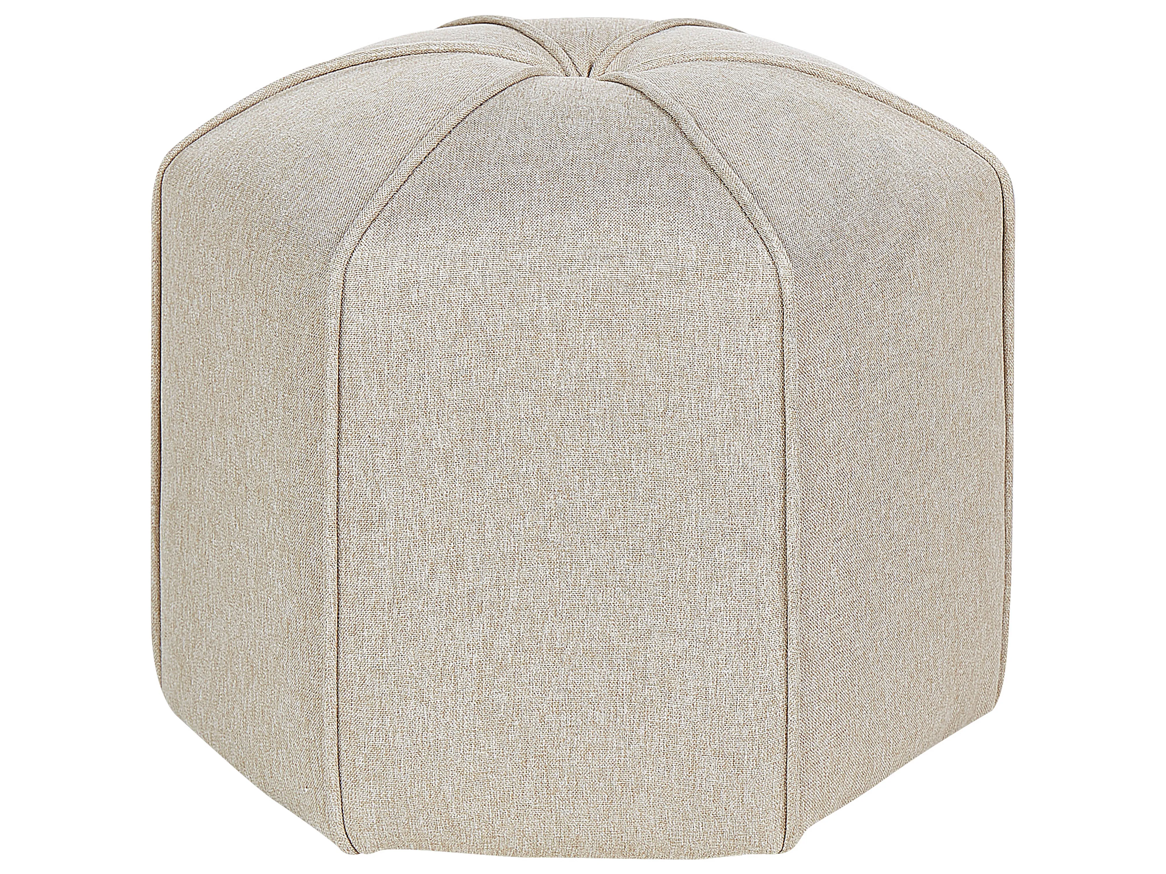 Pouffe WISHEK Faux Linen Beige