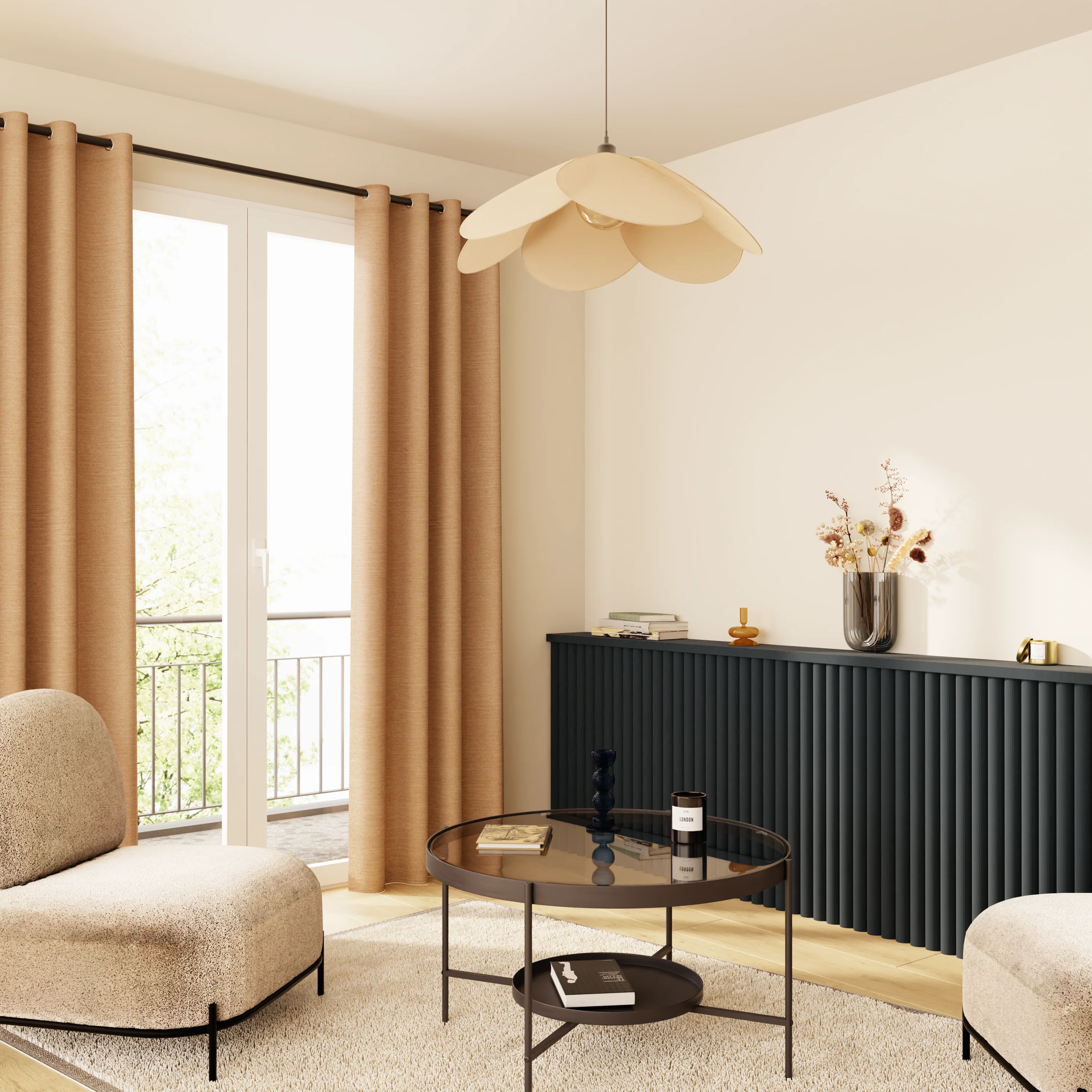Rideau thermique ANOUKA coloris vison 140 x 260 cm