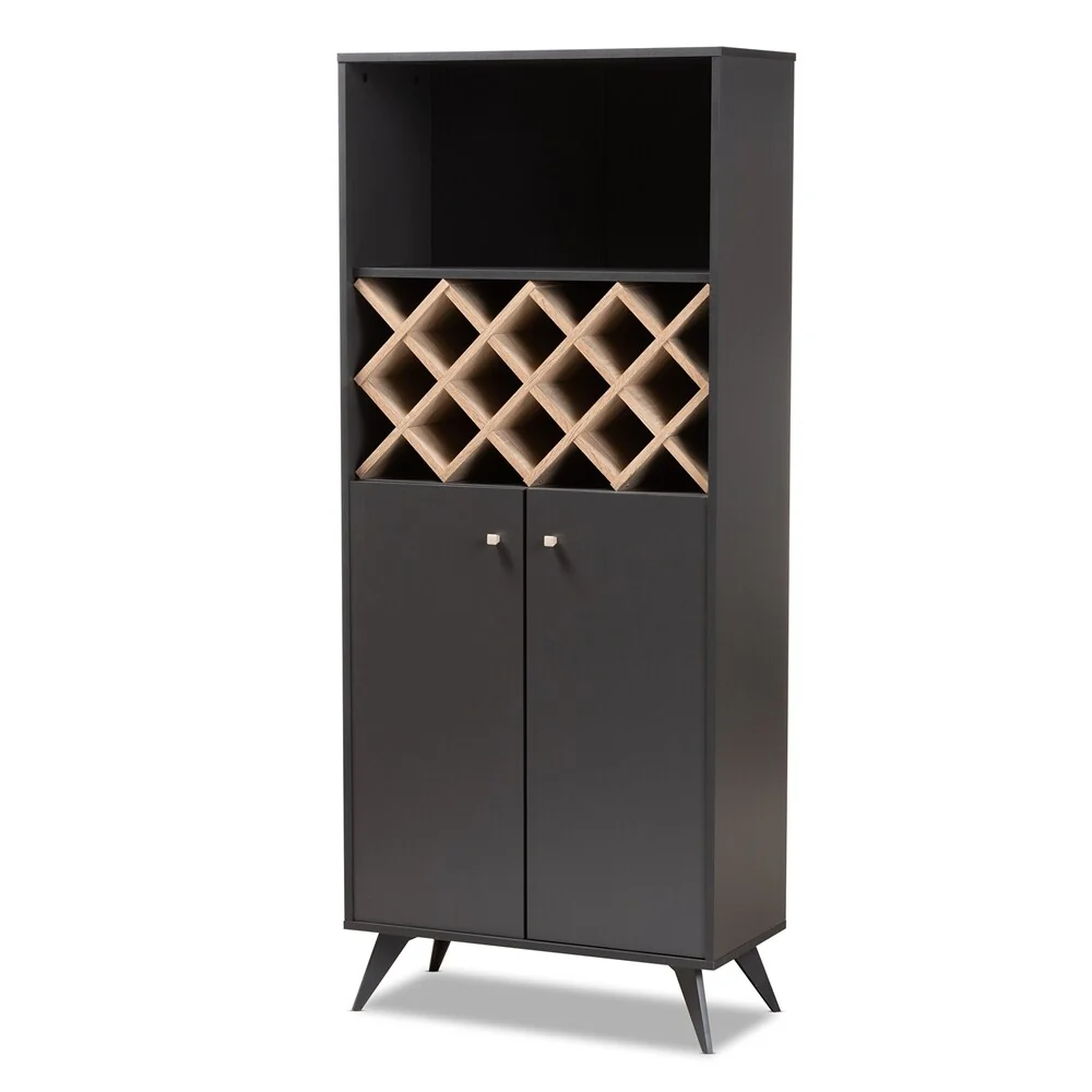 Modern Wine Cabinet with Glass Rack Drawer and Open Shelves - 66.14 High x 27.95 Wide x 13.39 Deep