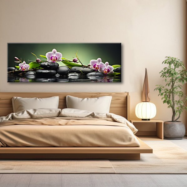 Feeby Obraz na płótnie, Kompozycja zen spa zielony 90x30