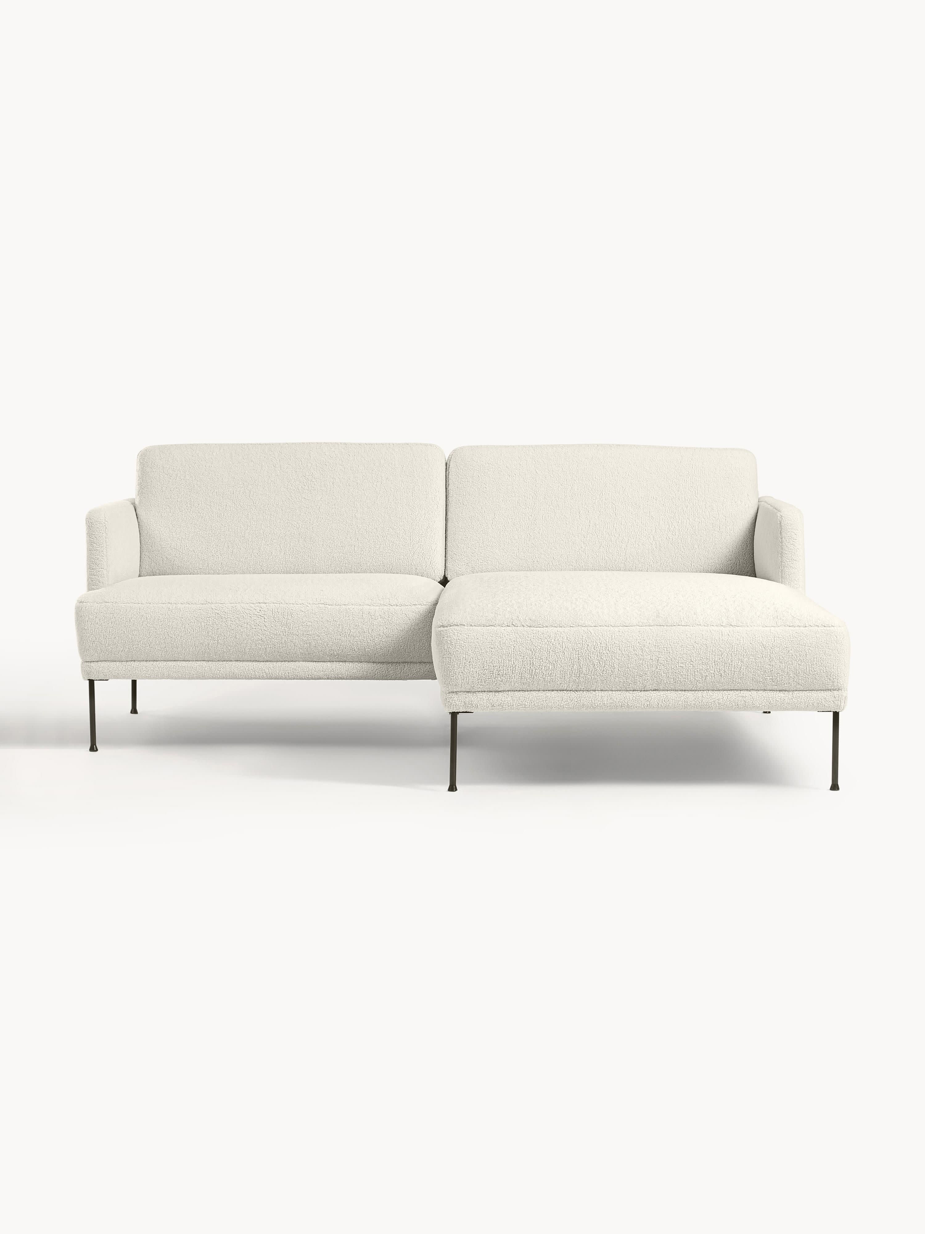 Kleines Ecksofa Fluente aus Teddystoff