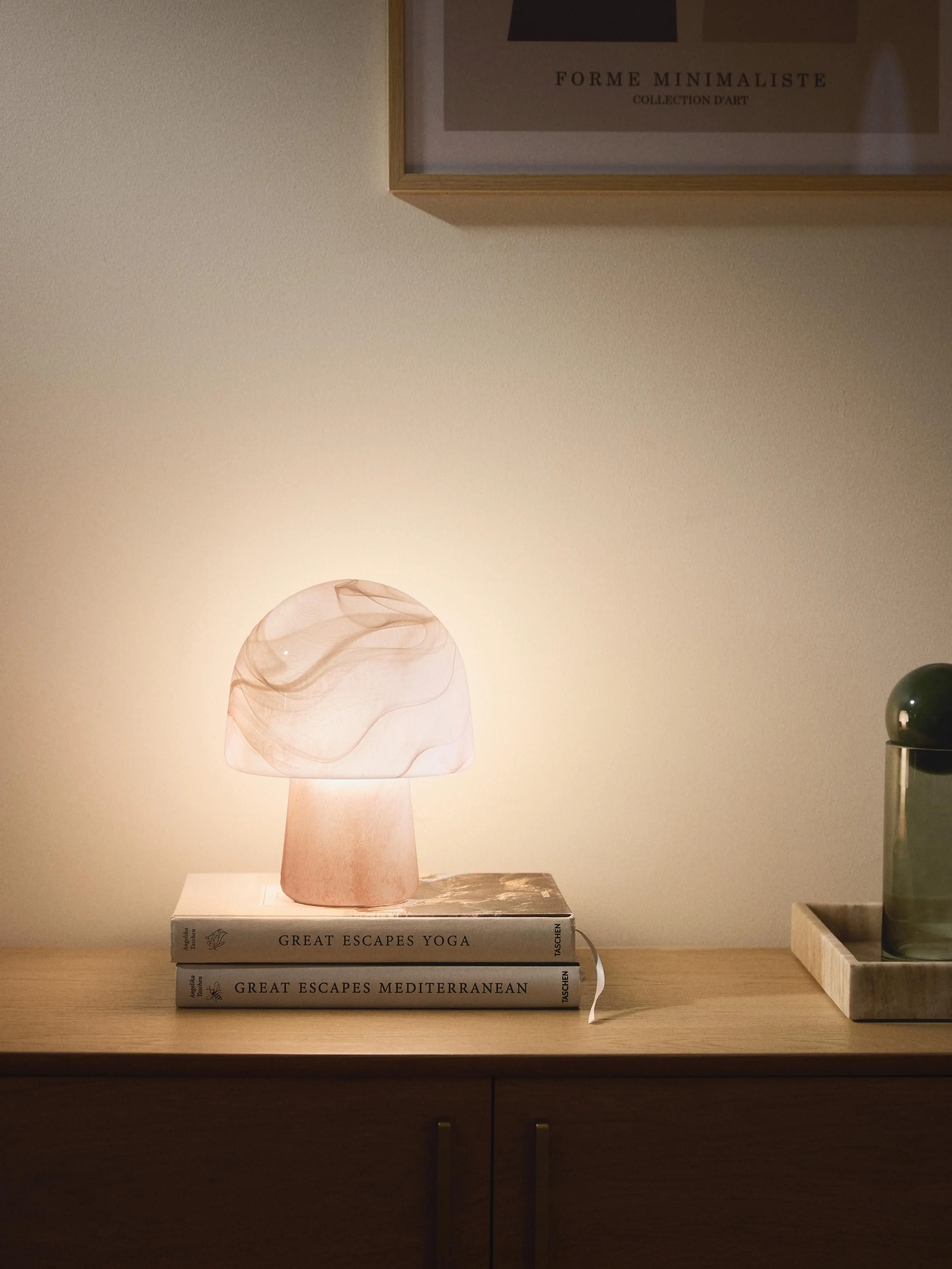 Kleine Tischlampe Talia in Marmor-Optik