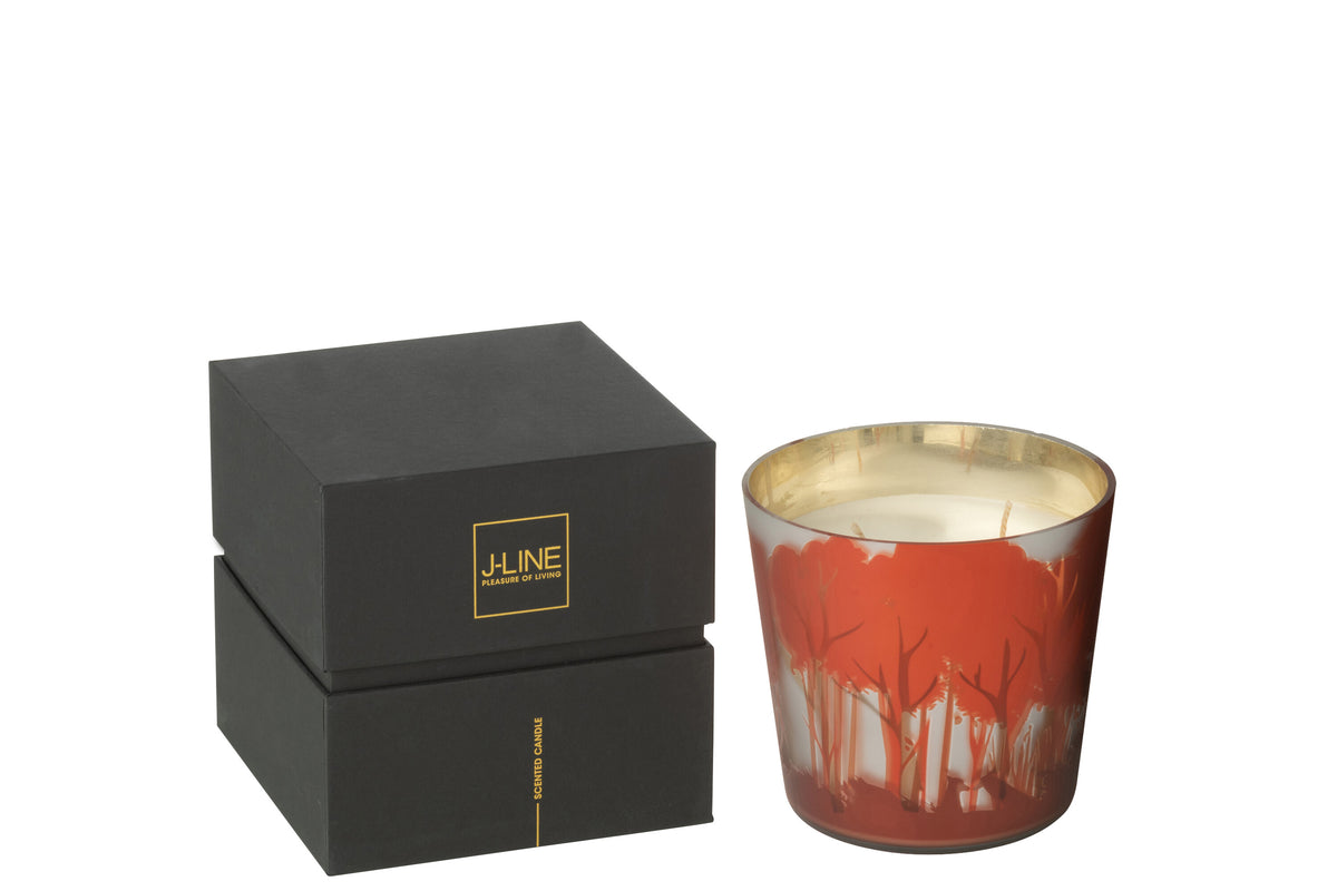 J-Line geurkaars Noa Bos - rood/goud - small - 50U
