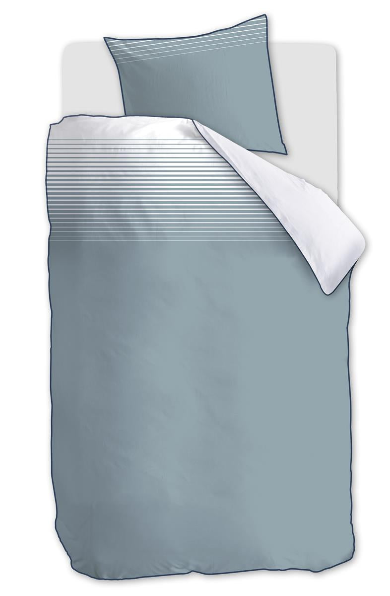 Silvana Elena dekbedovertrek - Effen - Eenpersoons - 140x200/220 - Blauw Grijs