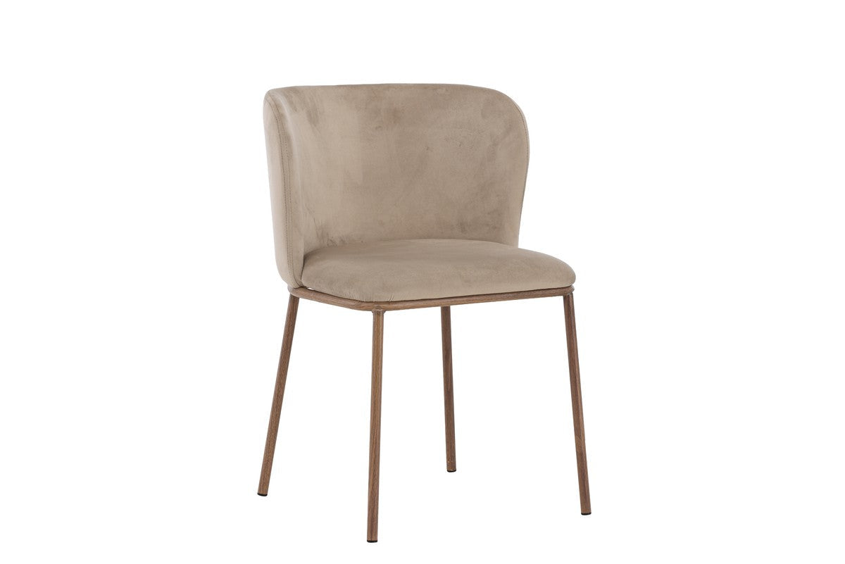 Rebellenclub Eetkamerstoel Ika - Set van 2 - Beige Velours