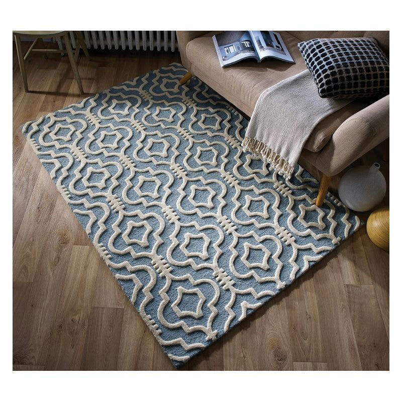 NADOR - Tapis en Laine Bleu clair 120 x 170