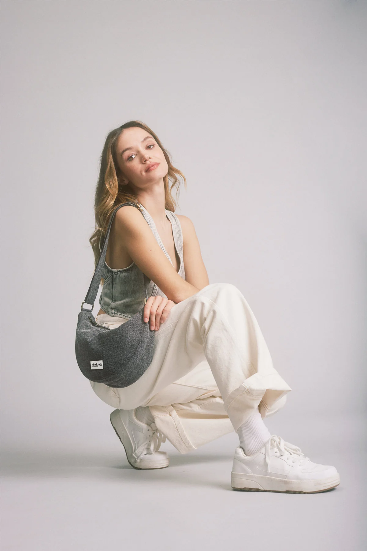 Sac banane Andrea Denim Gris
