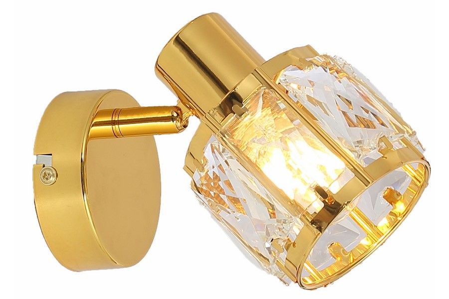 Kinkiet złoty Crownie gold 1xE14x40W wym:12x12x8cm IP20 Reality