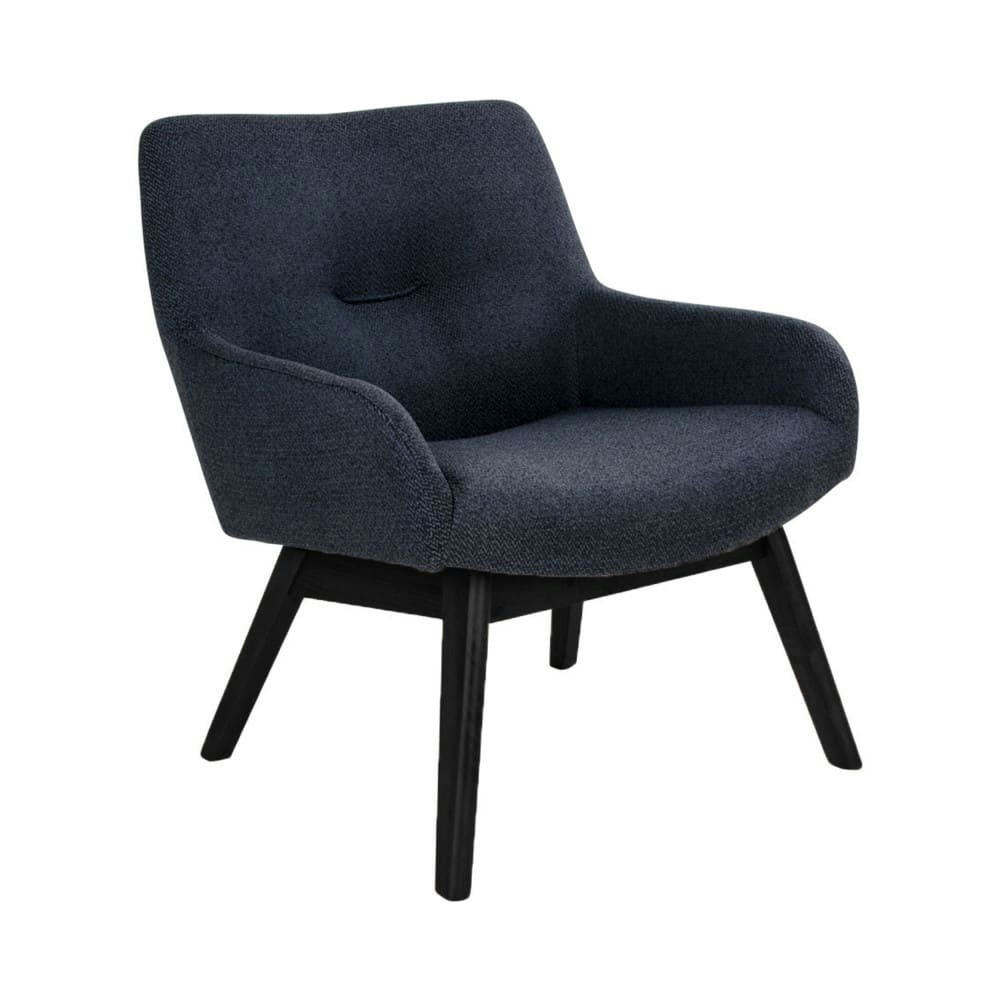LONDON - Fauteuil en tissu et pieds en bois noir gris foncé