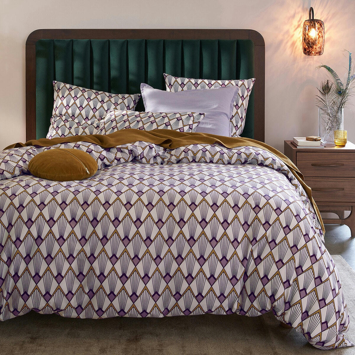 Drap plat percale de coton, Elisa mauve