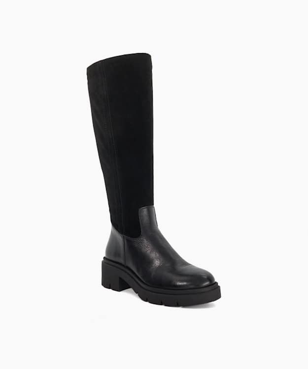 Tallon Black - Chunky Knee High Boots