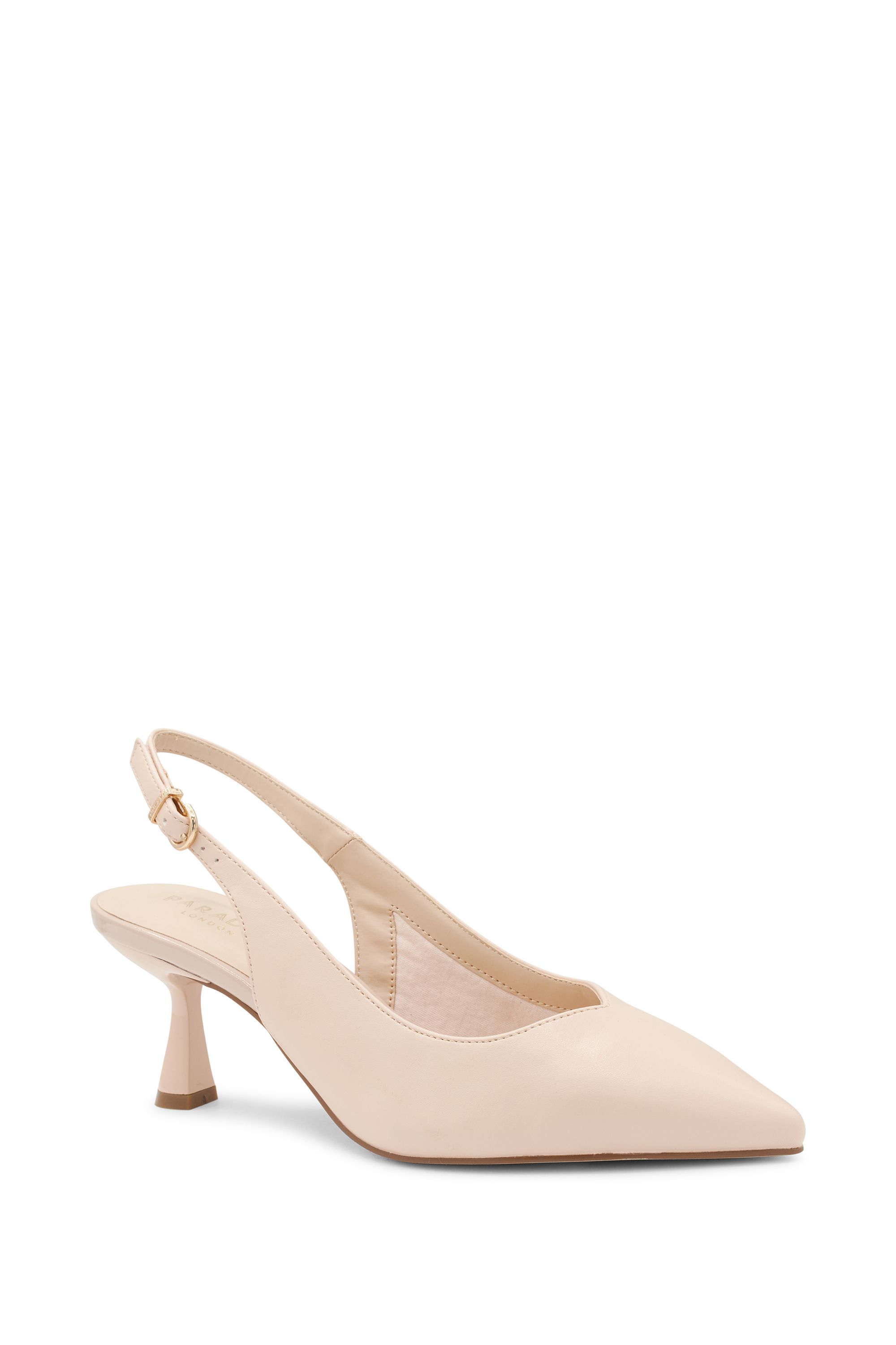Paradox London Kelsey' Faux Leather Block Heel Slingback Court Shoe