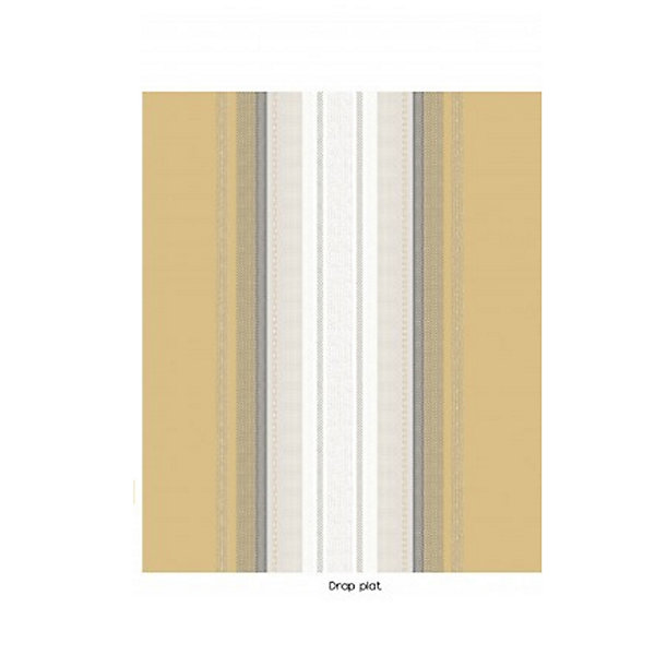 Drap plat en percale de coton au style ethnique chic (240x310 cm - Jaune)