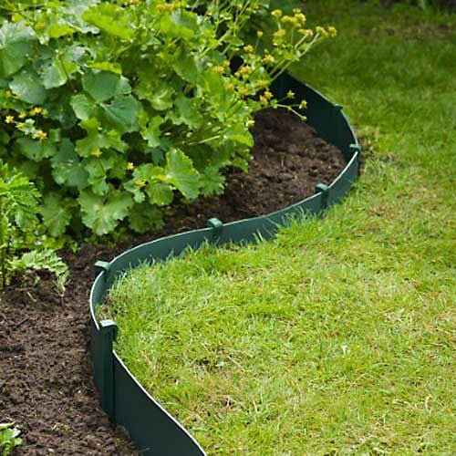 Ancres pour bordure de jardin en polyéthylène recyclé - NATURE - H26,7 x 1,9 x 1,8 cm - Noir