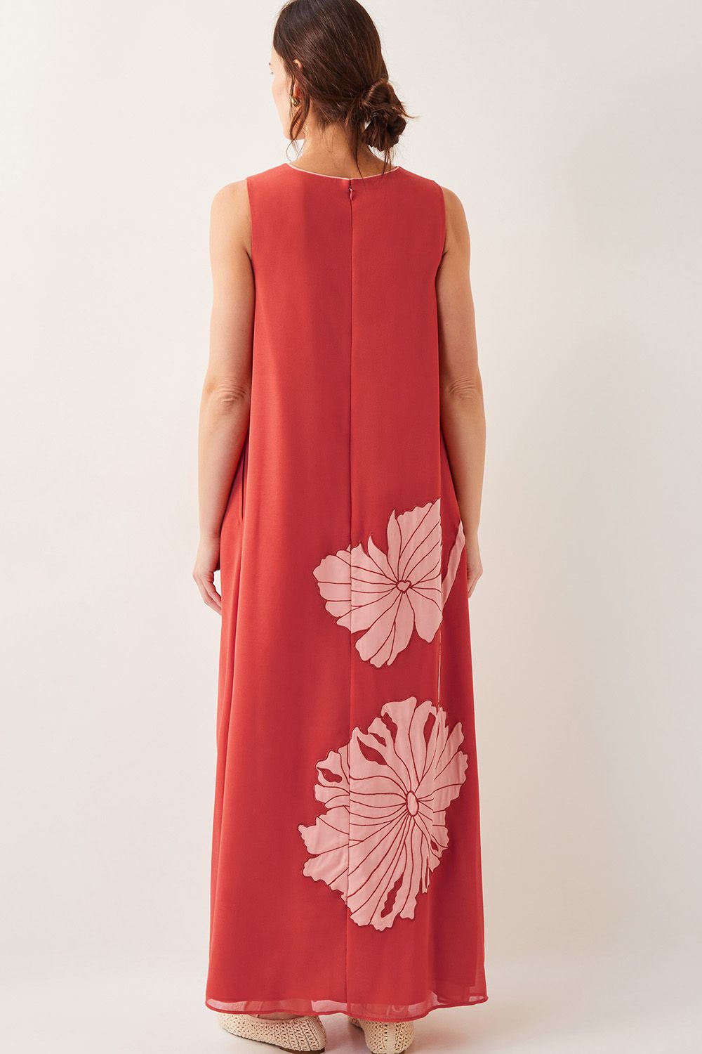 Monsoon Kathleen Embroidered Maxi Dress Orange