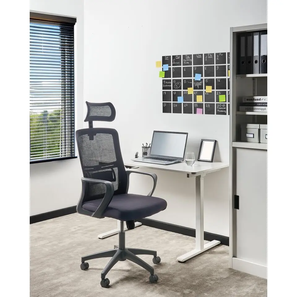 MONARCH - Bureaustoel - Zwart - Stof