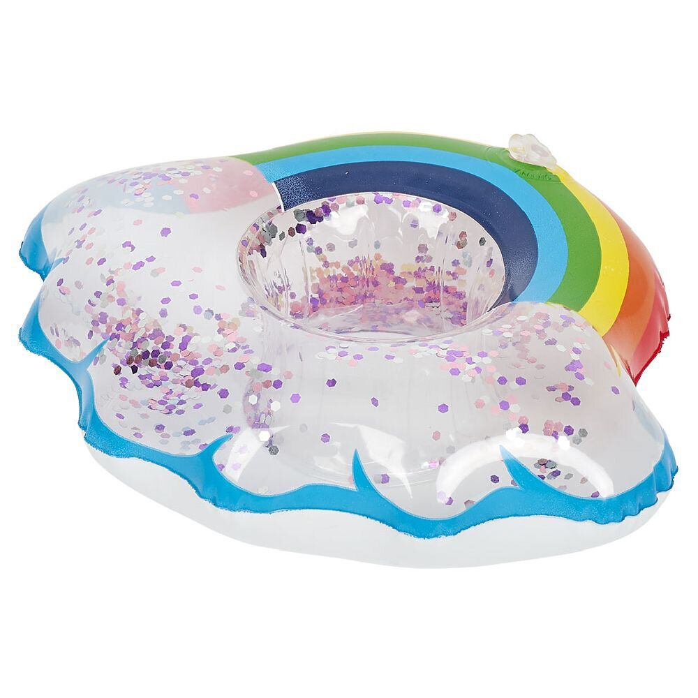 Porte verre gonflable arc-en-ciel à paillettes 20x20cm