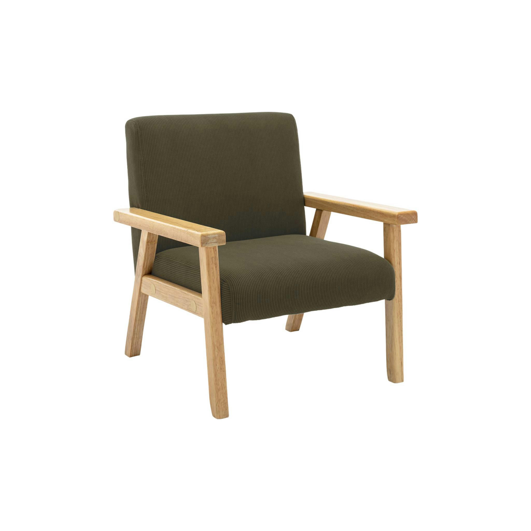 ISAK - Fauteuil enfant velours côtelé kaki