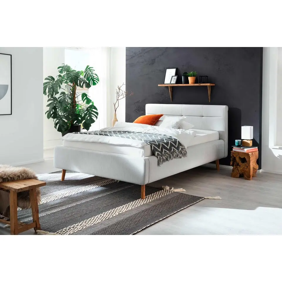 Bed Laika 140x200cm met opbergruimte - lichtgrijs