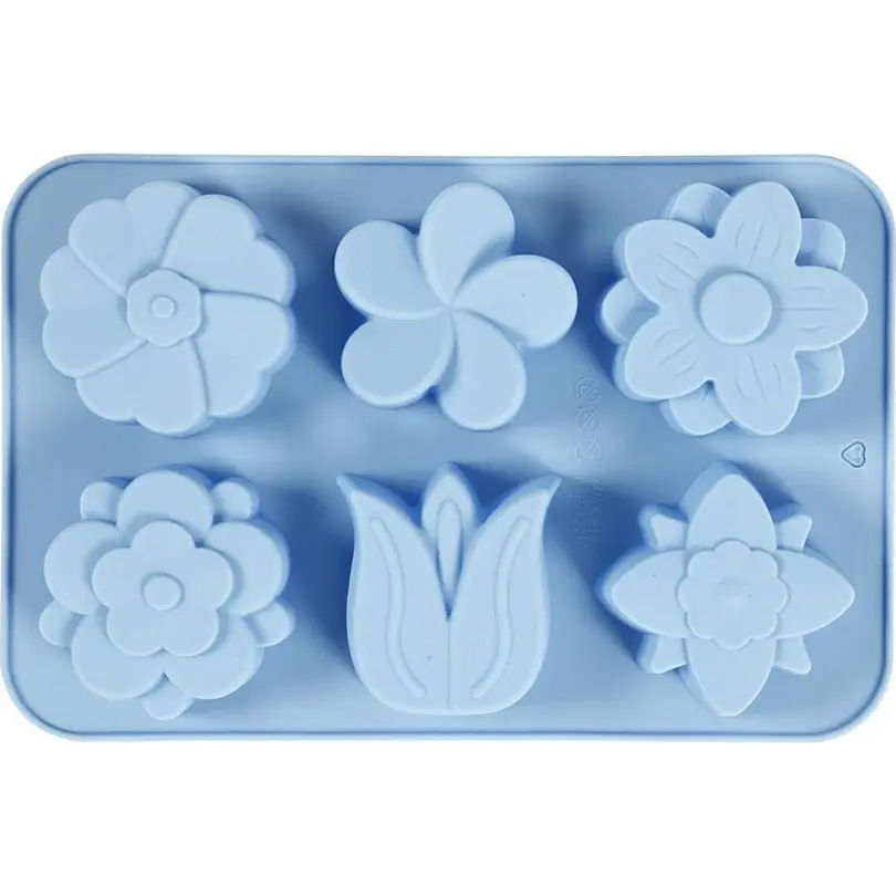 Silikonform 6er-Set Blumen