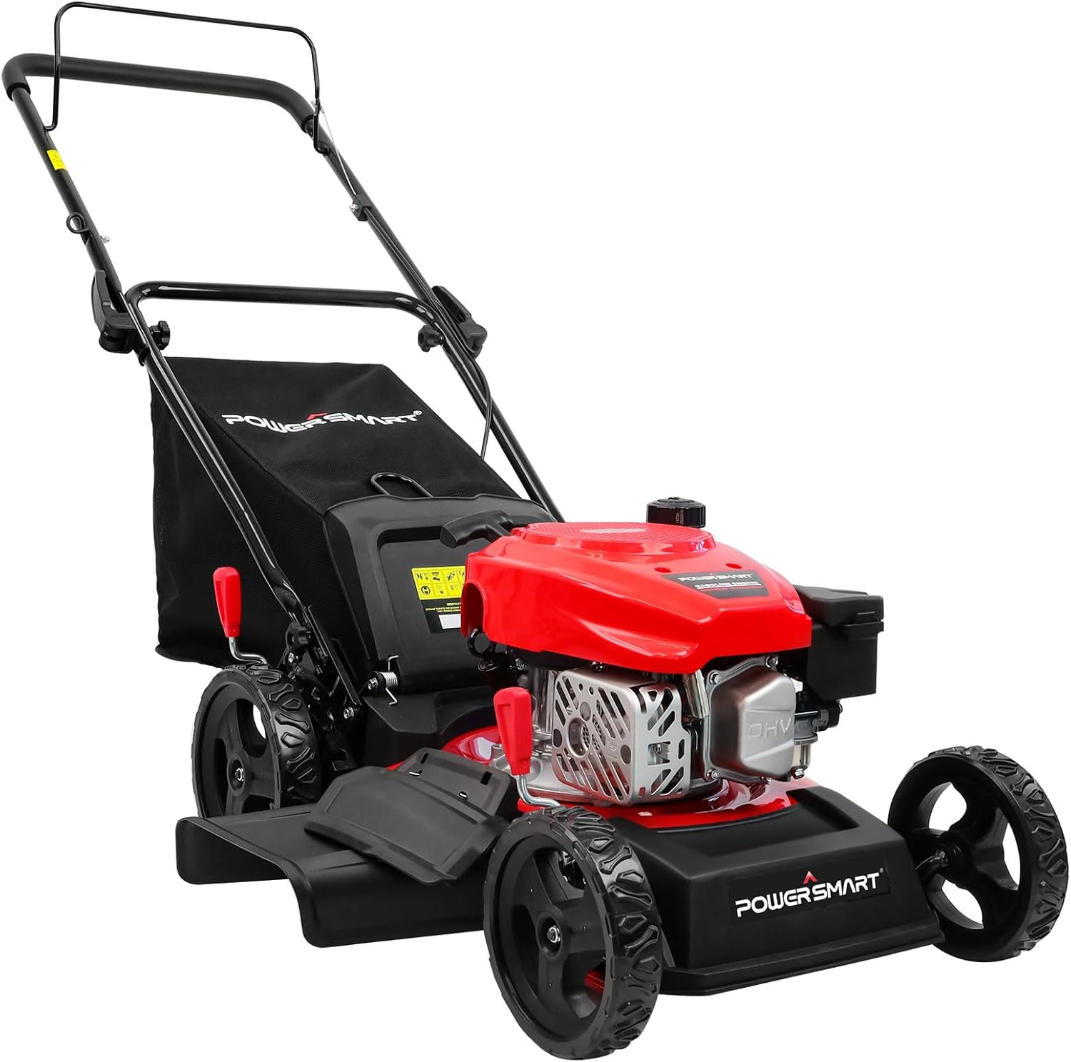 PowerSmart 18 in. 144cc OHV Engine Push 3-in-1 Gas-Powered Walk-Behind Lawn Mower with Height Adjustment and Mulch Bag