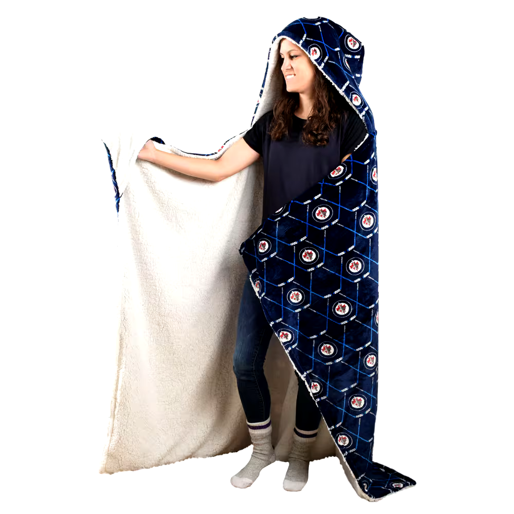 NHL Winnipeg Jets Officially Licensed Hockey Hooded Blanket 50-in x 70-in