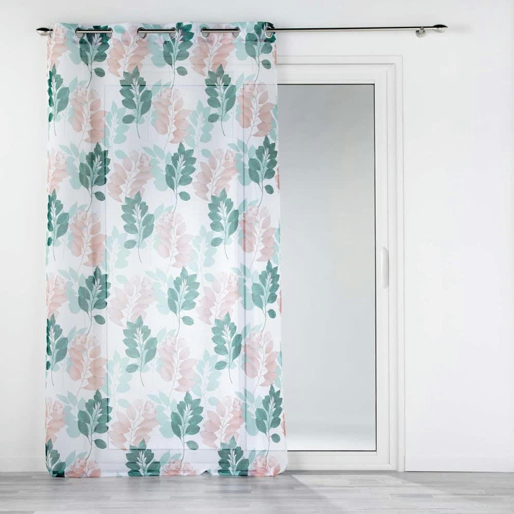 BELLINE - Voilage sable blanc émeraude 140x240cm