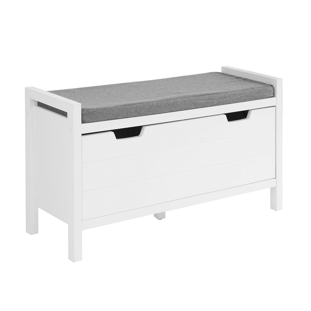 SoBuy Ławka na buty z 1 szufladą Biały 91x30x50cm Nowoczesny FSR97-W