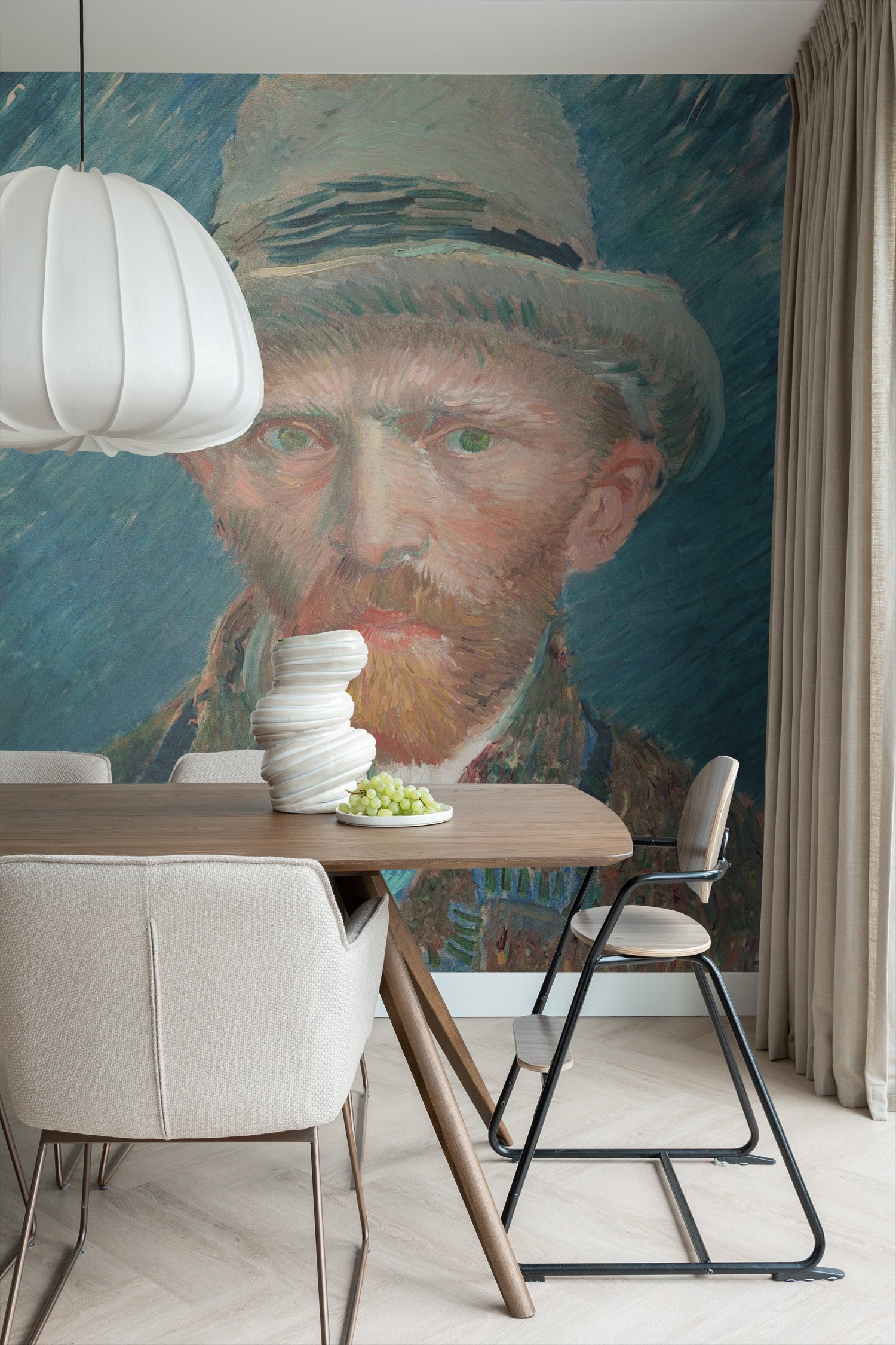 Sanders & Sanders fotobehang Zelfportret van Vincent van Gogh blauw - 200 x 279 cm - 950060