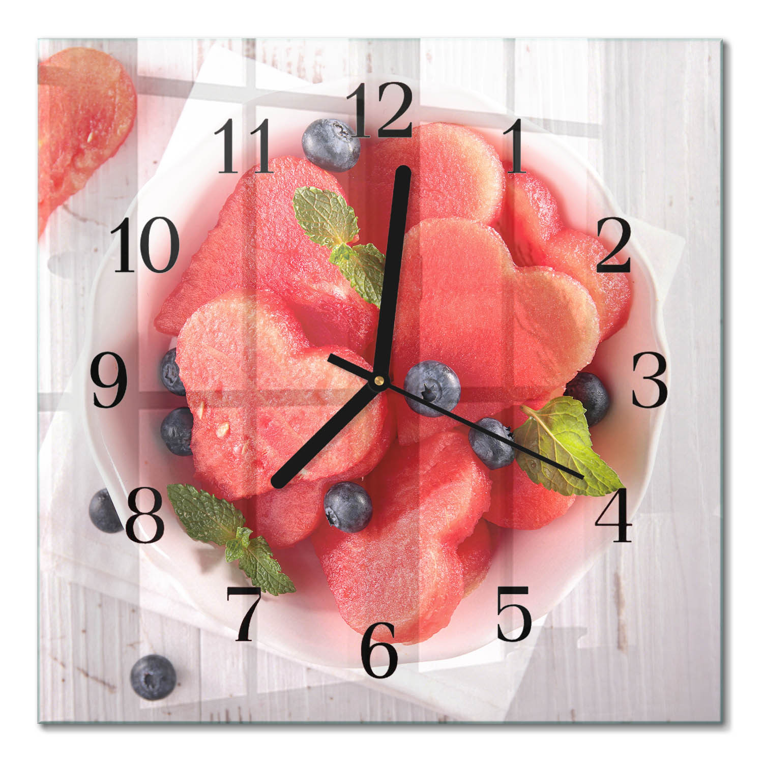 Zegar foto 30x30 Serce Arbuza ozdobny ścienny