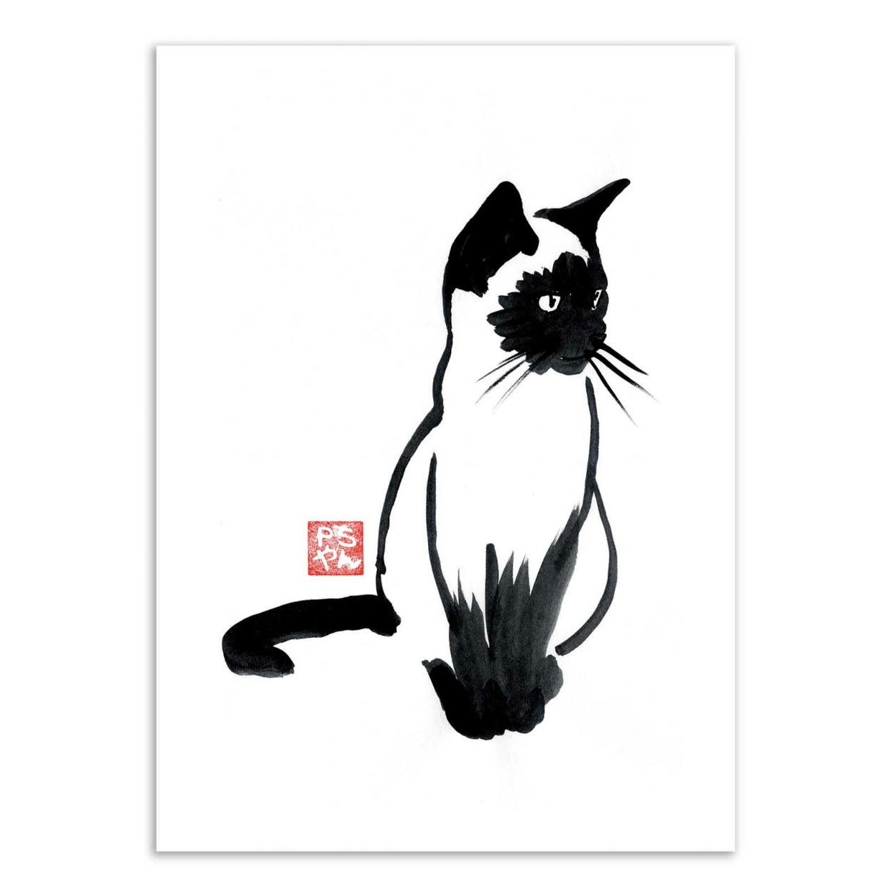 PECHANE SUMIE - SIAMESE - Affiche d'art 30 x 40 cm