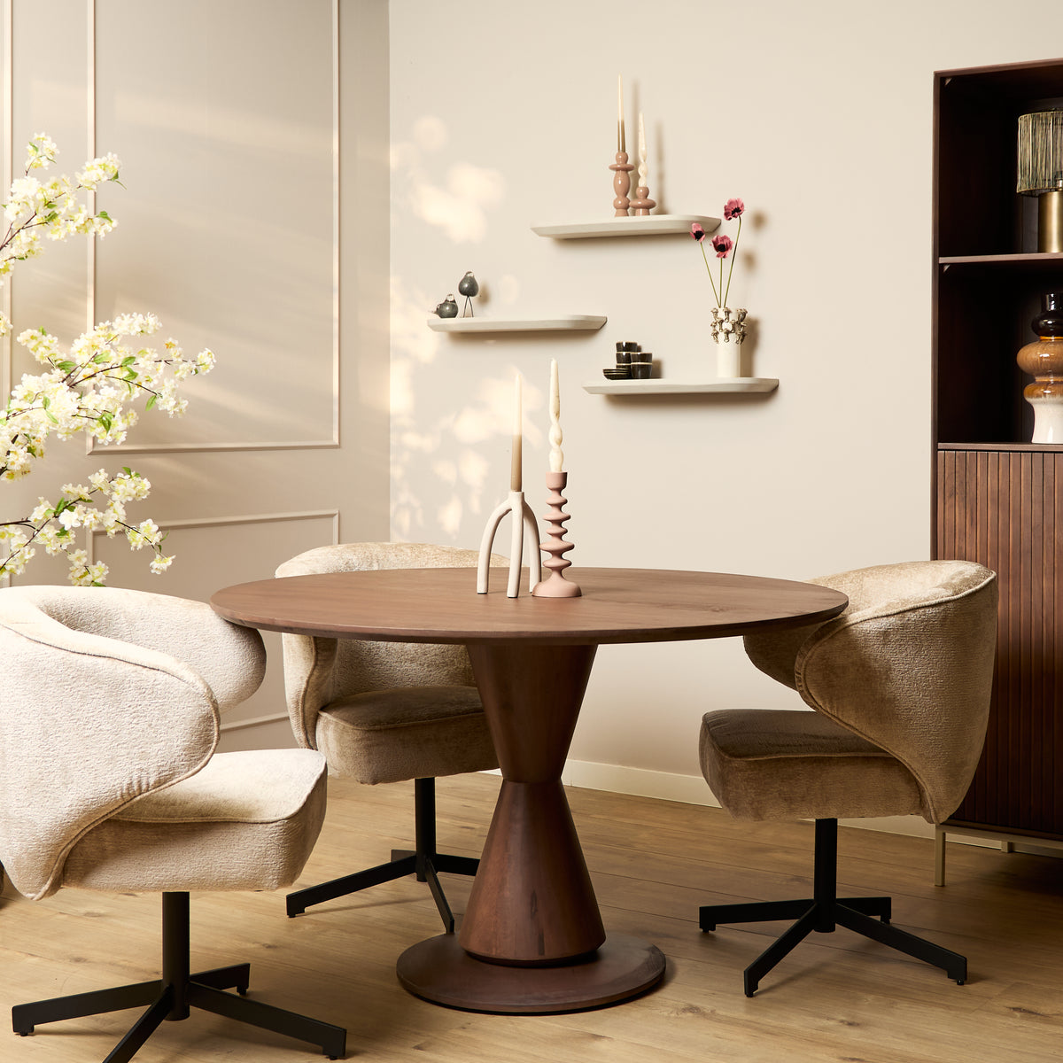 Starfurn - Eettafel Lima Walnut - 130 cm - Rond