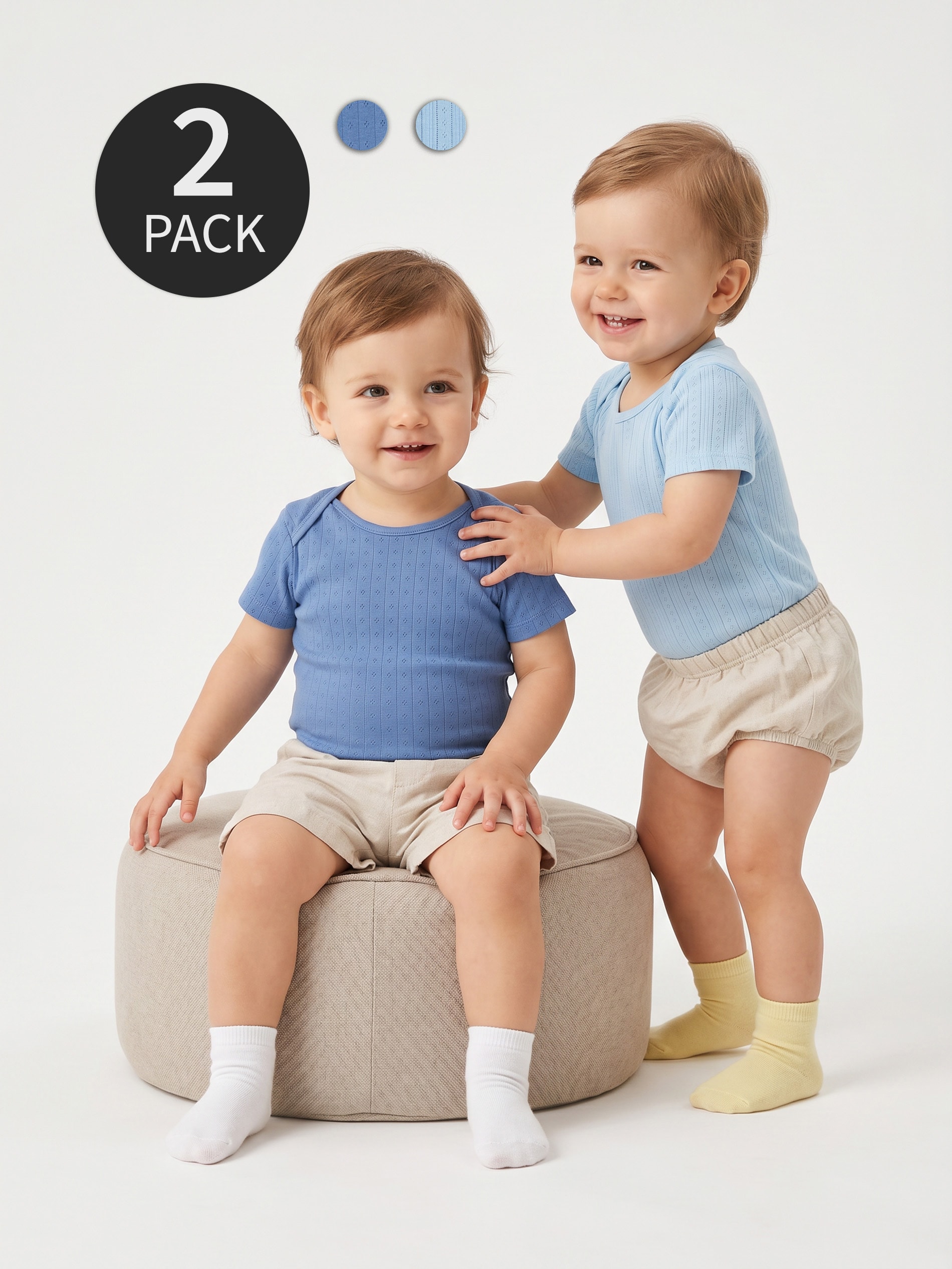Bawełniane body z ażurowym wzorem 2 pack