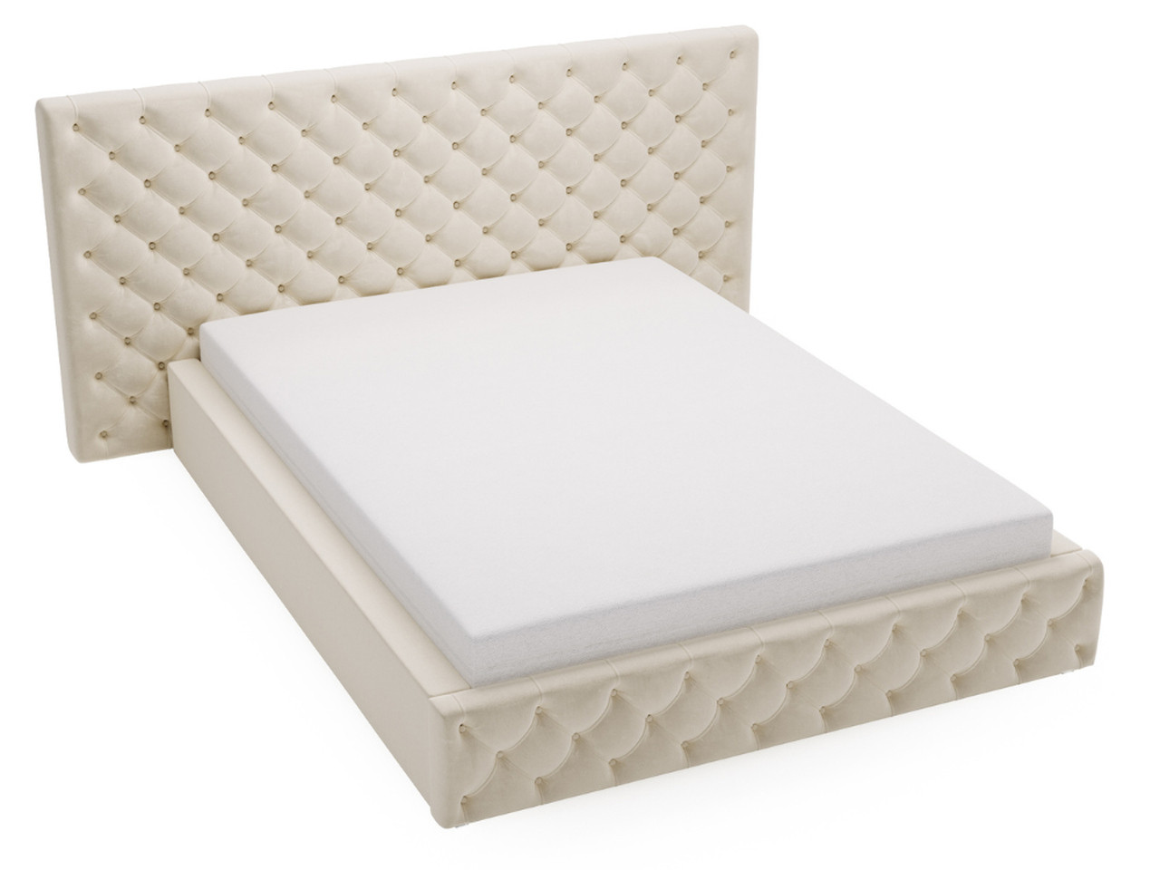Łóżko tapicerowane MADERA 180x200 beżowe z pojemnikiem