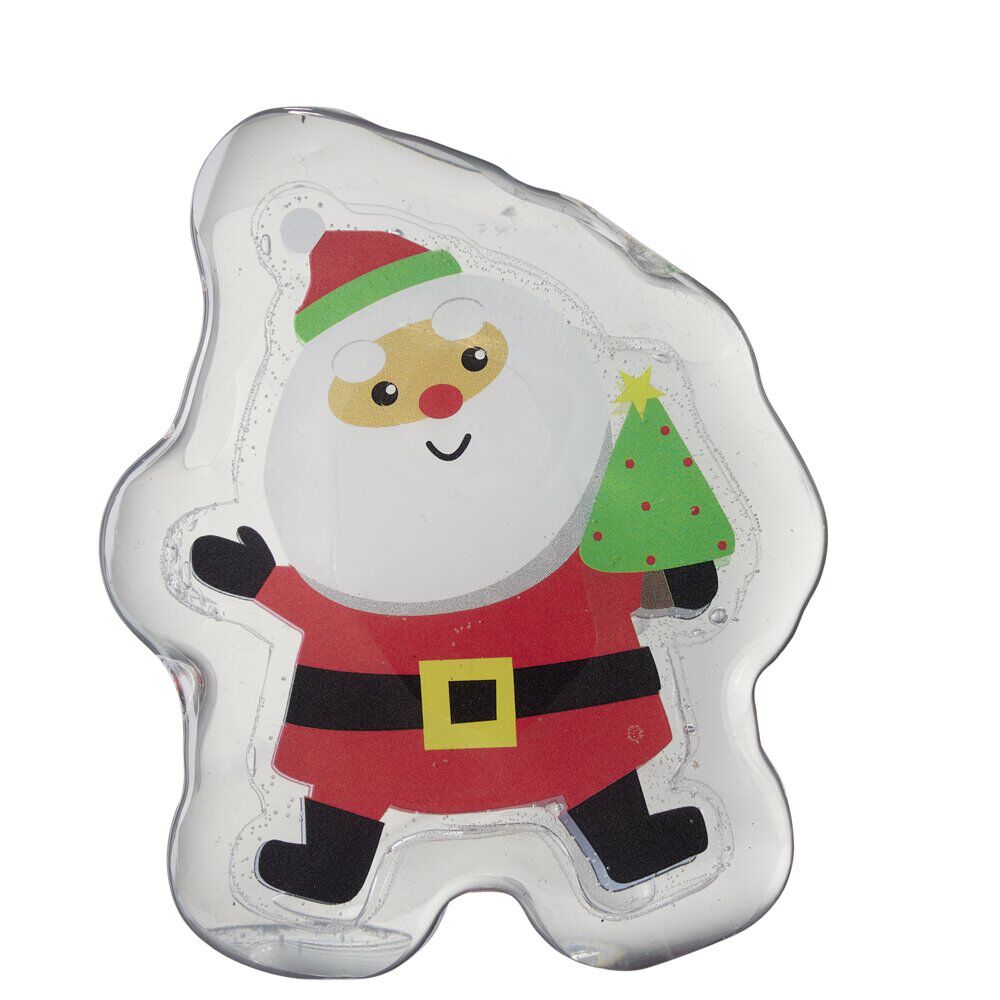 Déco fenêtre sticker gel lumineux Père No&euml;l rouge et blanc (2 modèles)