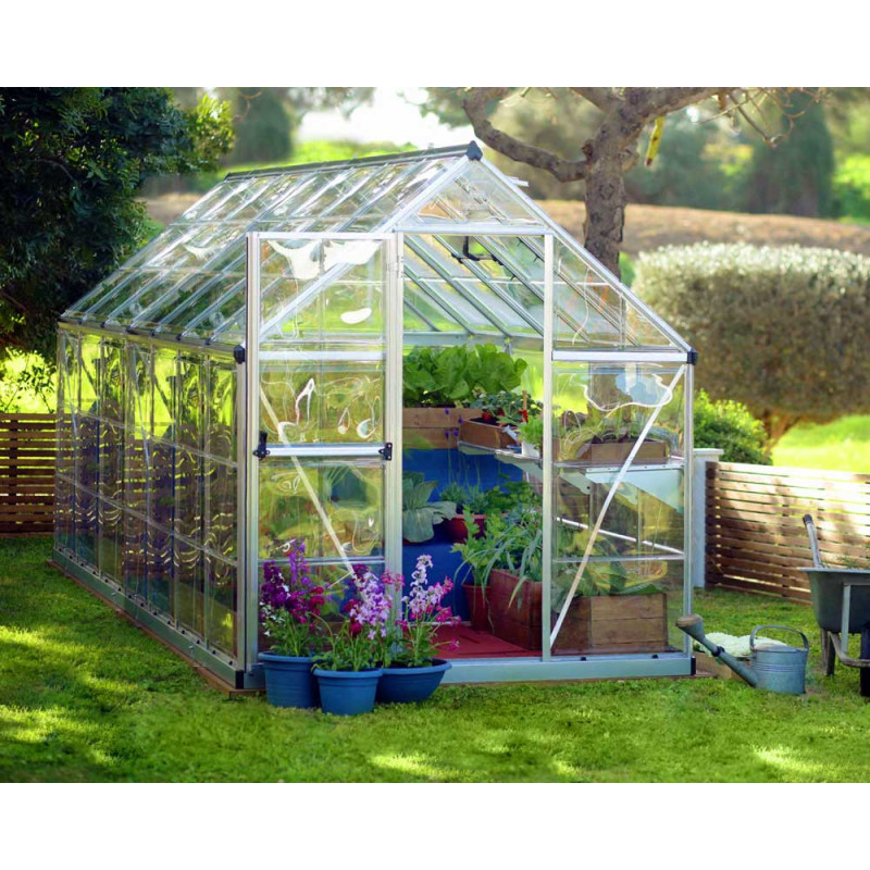Serre en polycarbonate Harmony argentée 7,6 m² CANOPIA