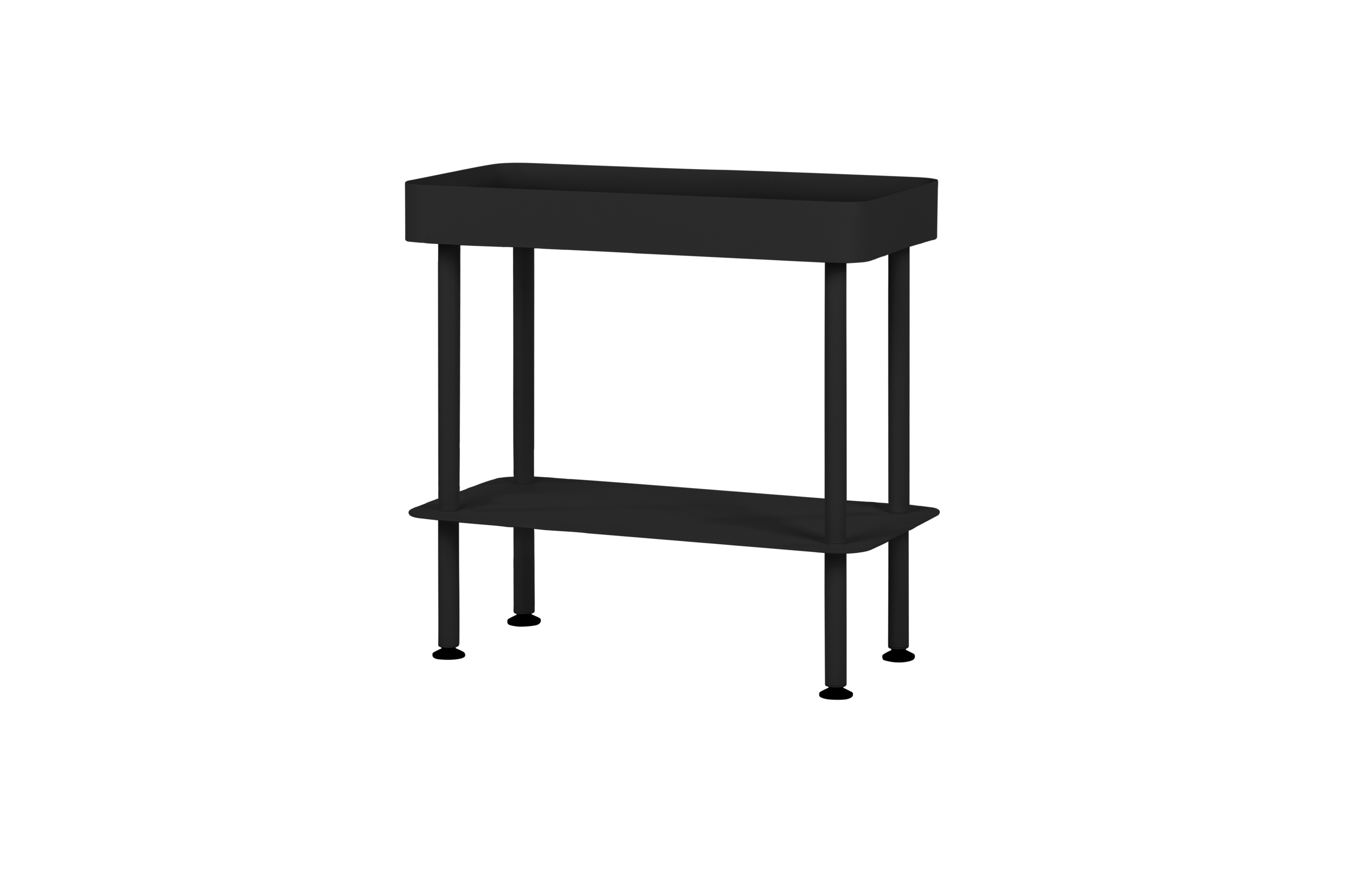 noo.ma Nolle Console 2-tier - metalen console 60x30x57,5 cm, Vulcano Black